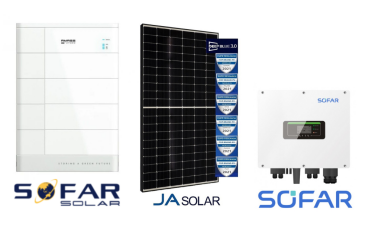 SOFAR Solar 4,94KW Komplettsystem - 13x380W JA SOLAR  Module + 10kWh Batterie GTX 3000-BCU mit Controller